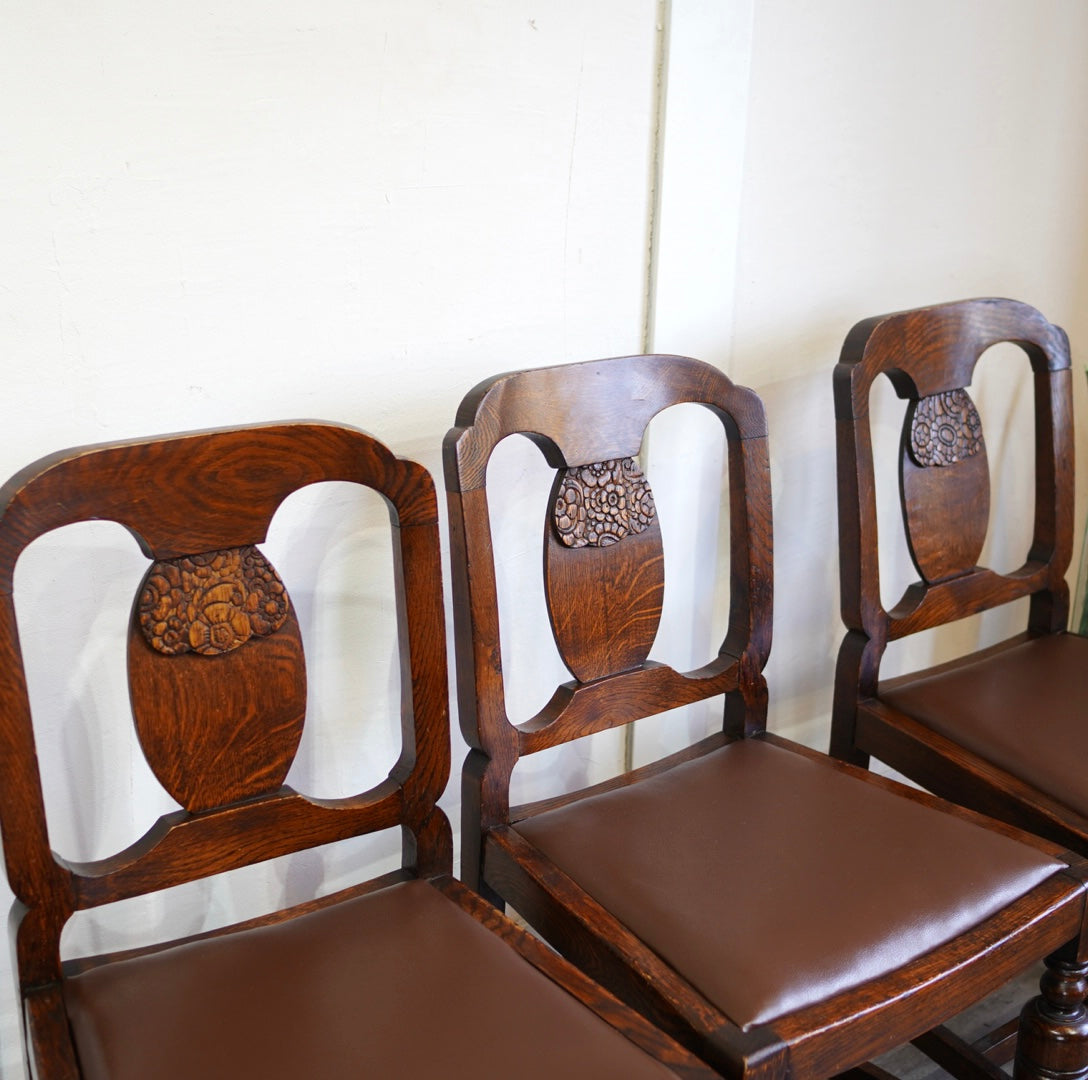 英国アンティーク バルボスレッグ ダイニングチェア 【1】 中古 小ぶり