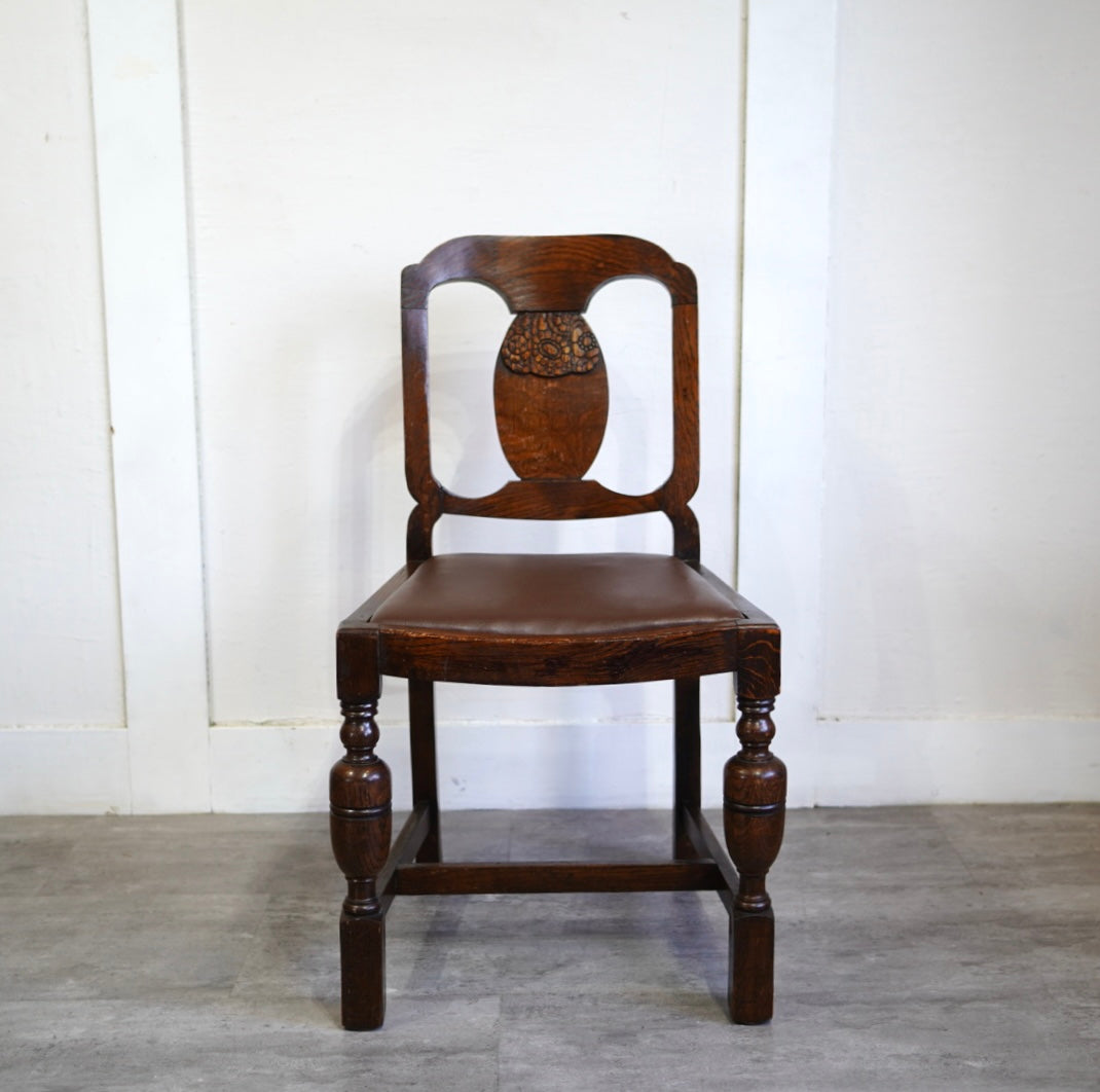 英国アンティーク バルボスレッグ ダイニングチェア 【1】 中古 小ぶり