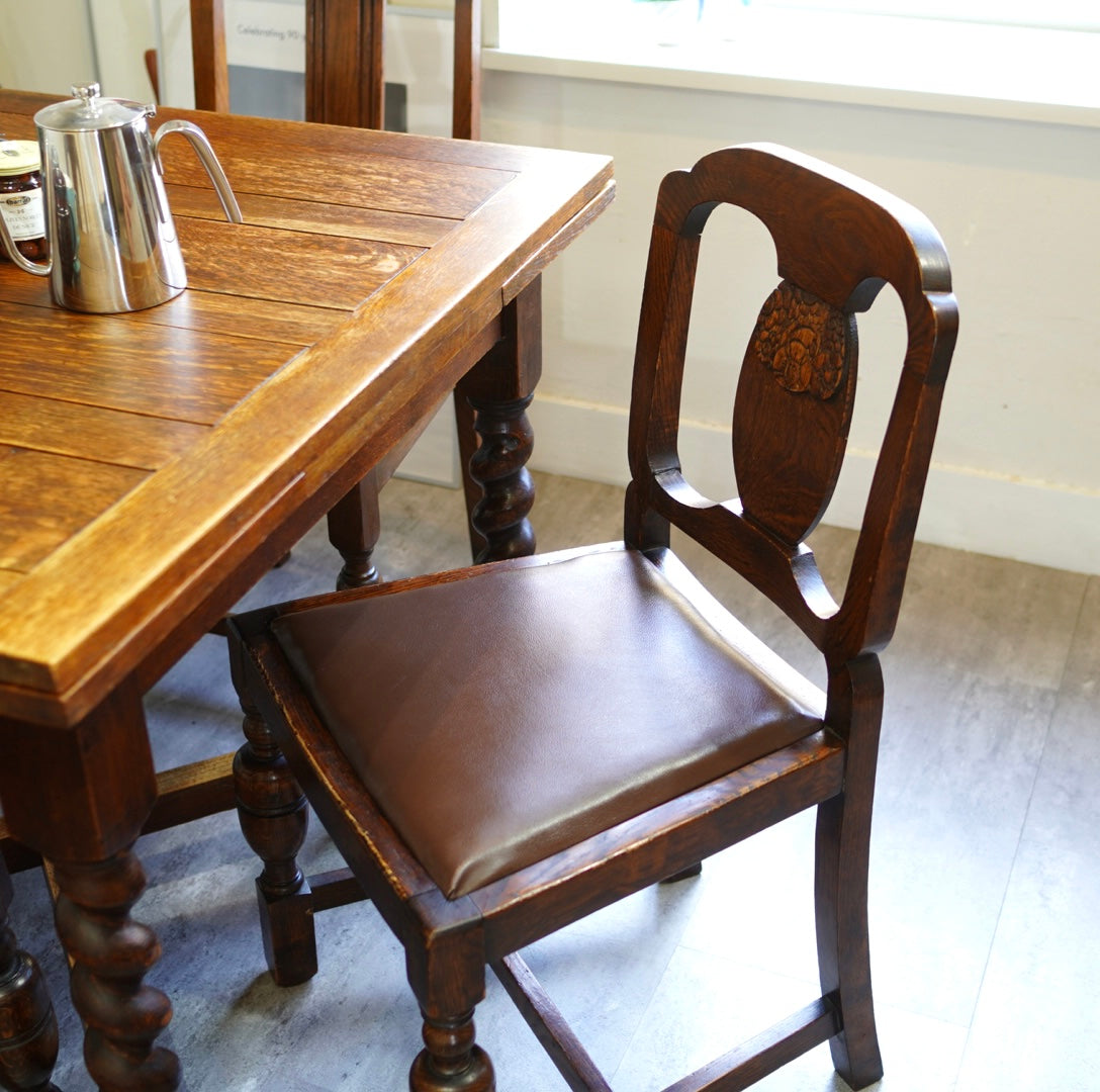 英国アンティーク バルボスレッグ ダイニングチェア 【1】 中古 小ぶり