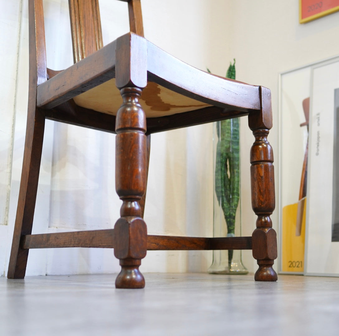 英国アンティーク バルボスレッグ ダイニングチェア 【2】 中古 小ぶり