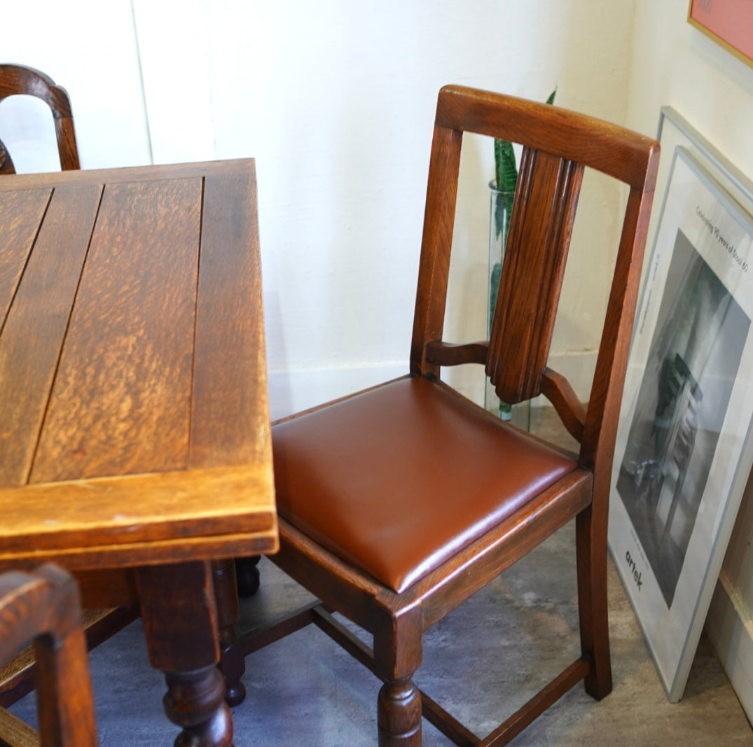 英国アンティーク バルボスレッグ ダイニングチェア 【2】 中古 小ぶり