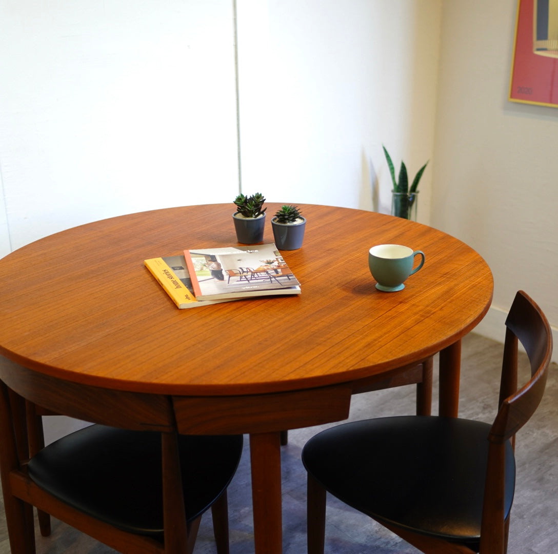 フレムロジェ / Frem Rojle ダイニングセット5点 ハンス・オルセン 北欧 ラウンドテーブル