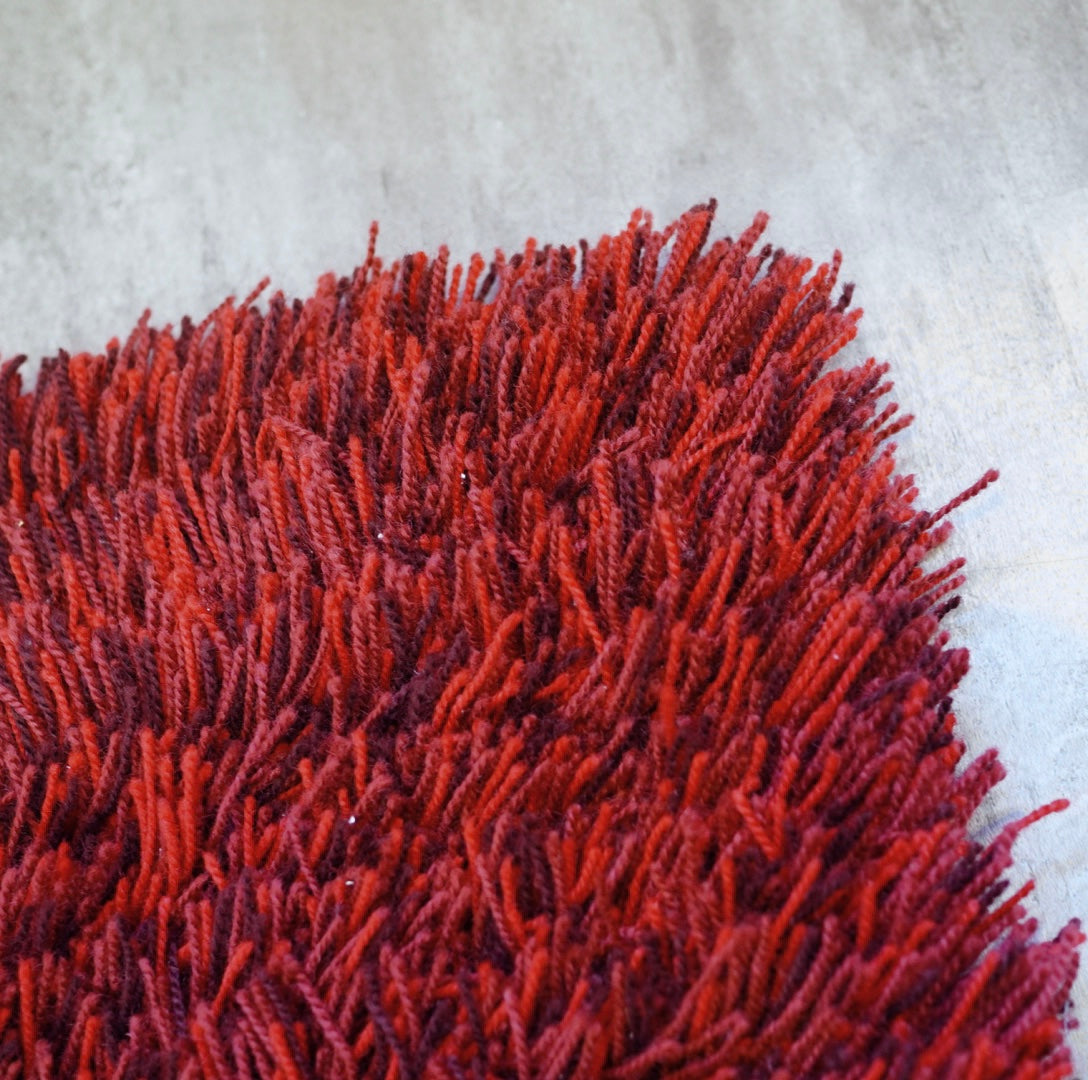 オリエンタルカーペット 山形緞通  手刺し NAMI Mandarin Red Dark ラグマット 絨毯 140×200