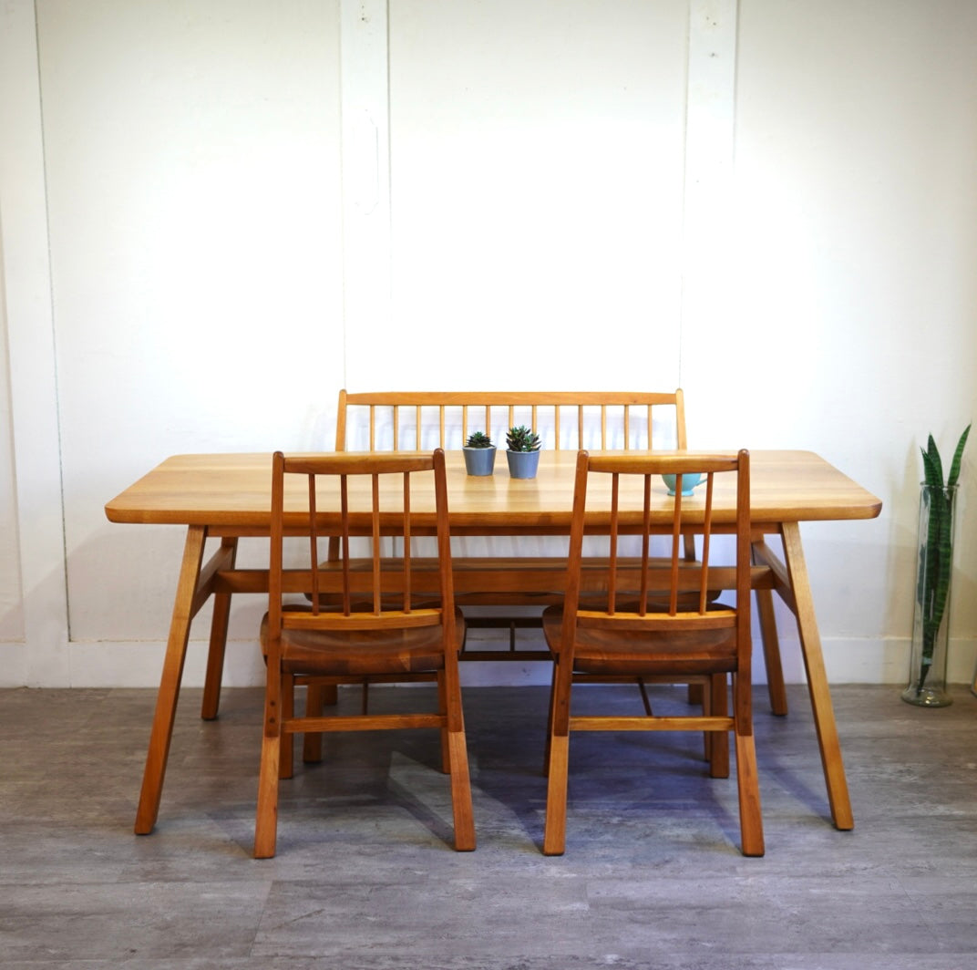 ミノ / MINO ダイニング4点セット テーブル チェア ベンチ