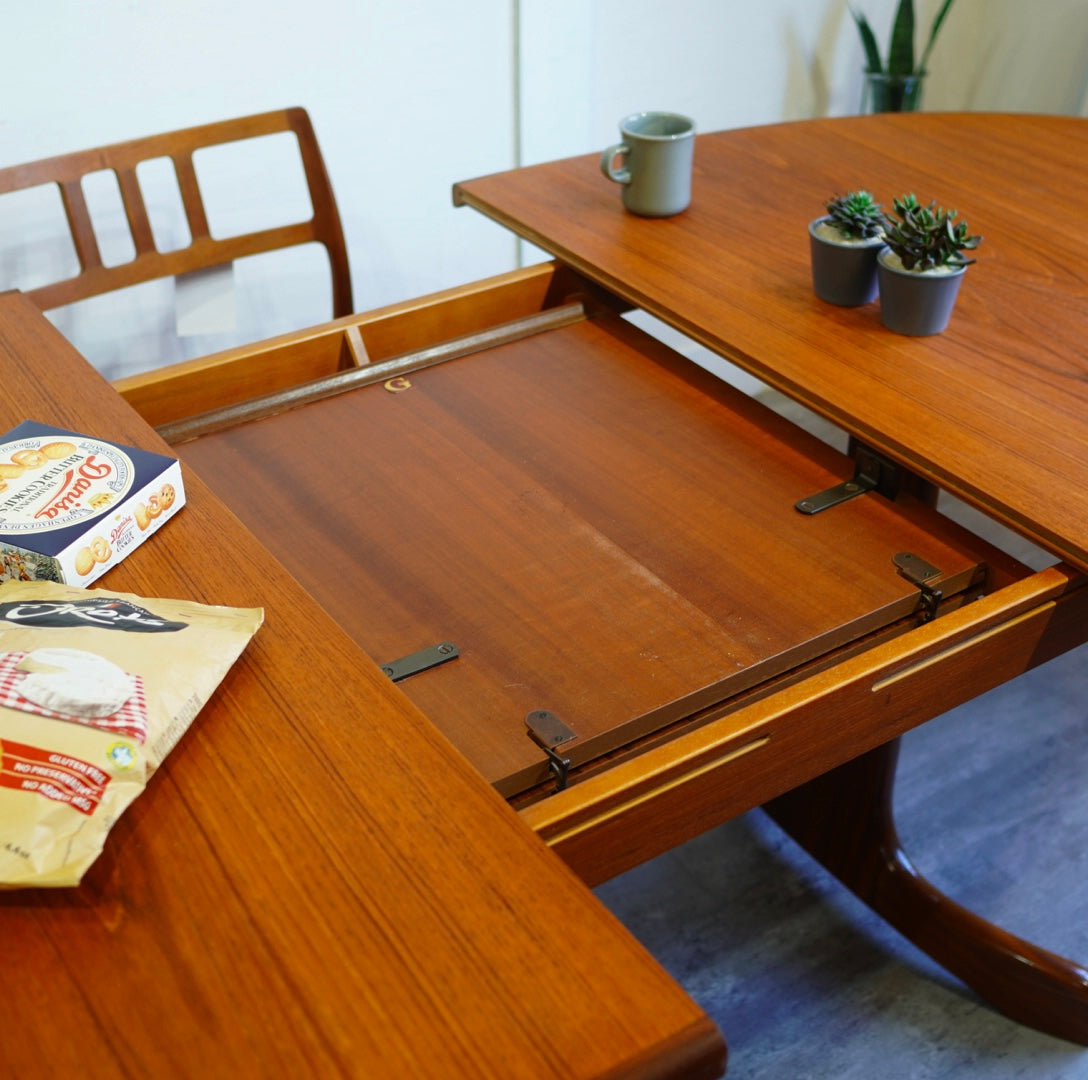 ジープラン / G-PLAN ホエールレッグ エクステンションテーブル チーク オーバル 伸長式 ヴィンテージ