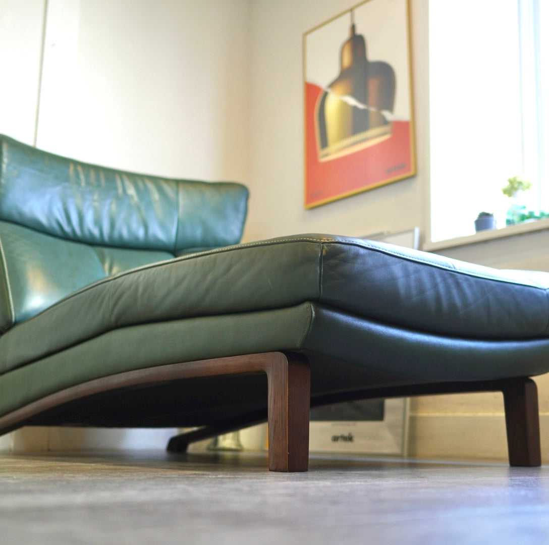 カリモク / karimoku ハイバック カウチソファ 本革 グリーン