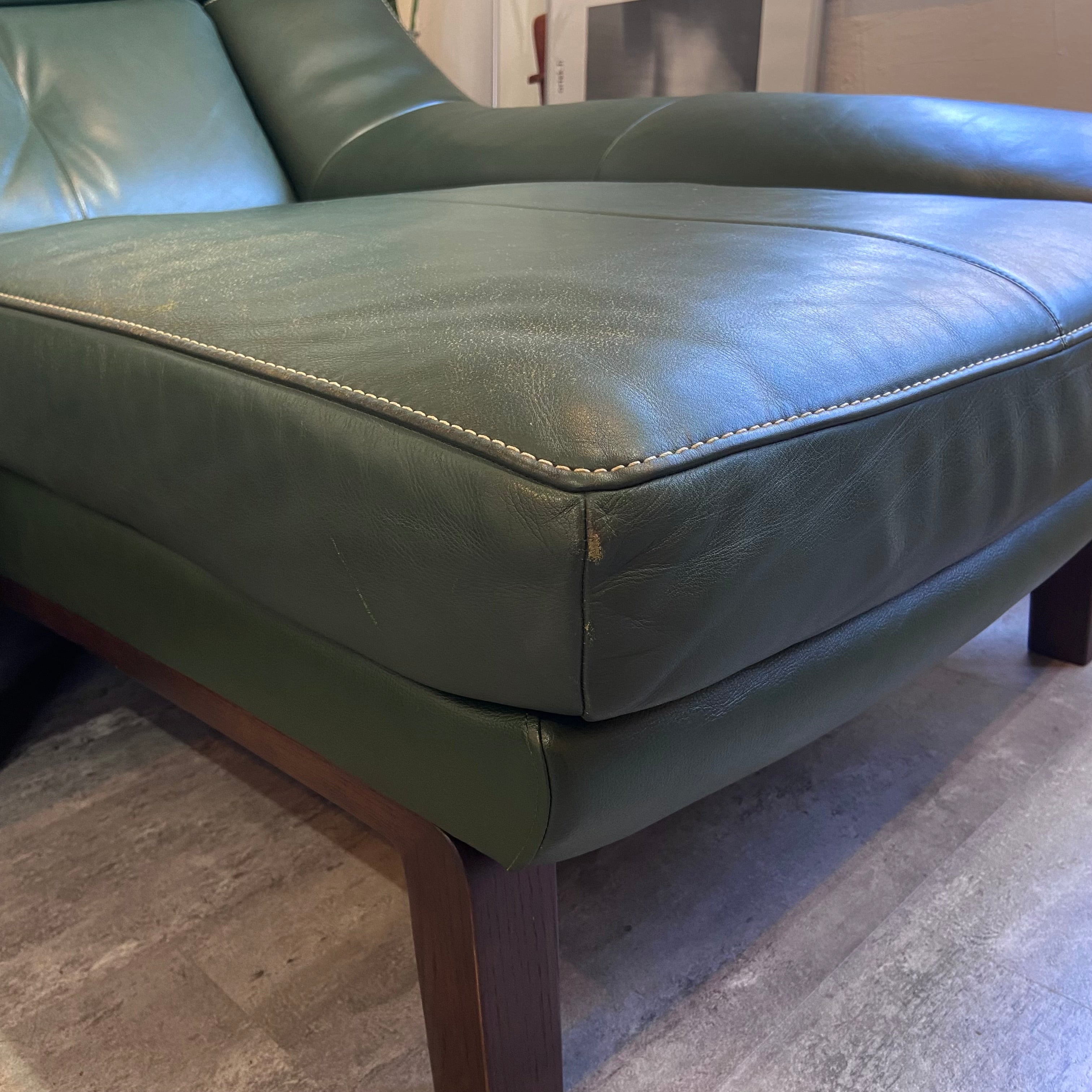 P0745 Karimoku(カリモク) レザー 2掛けソファ グリーン P0745 Karimoku(カリモク) レザー 2掛けソファ グリーン P0745