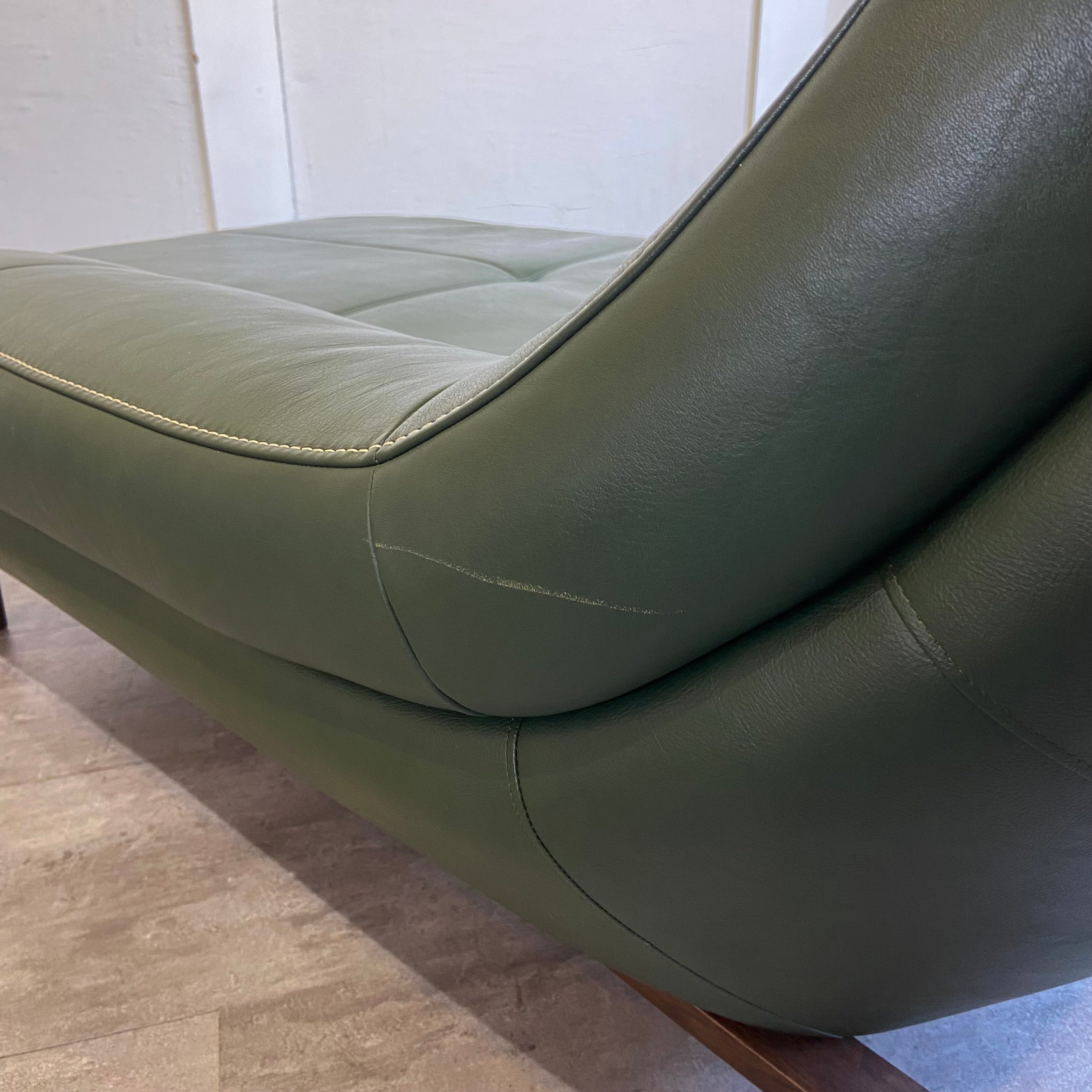 カリモク / karimoku ハイバック カウチソファ 本革 グリーン