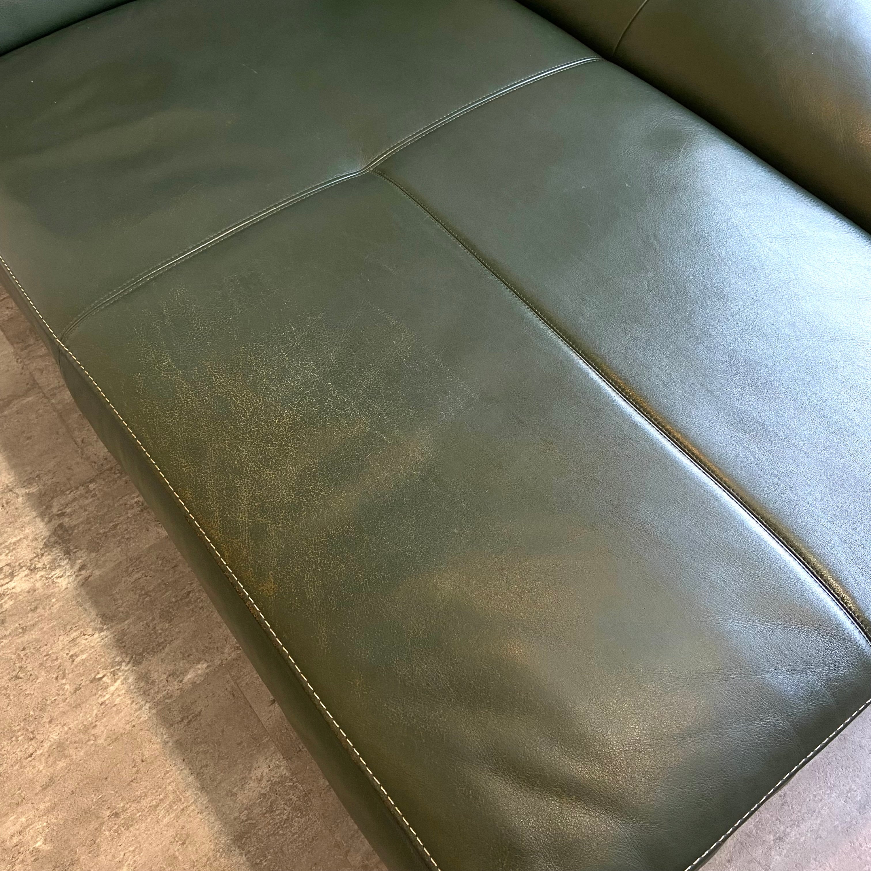 カリモク / karimoku ハイバック カウチソファ 本革 グリーン