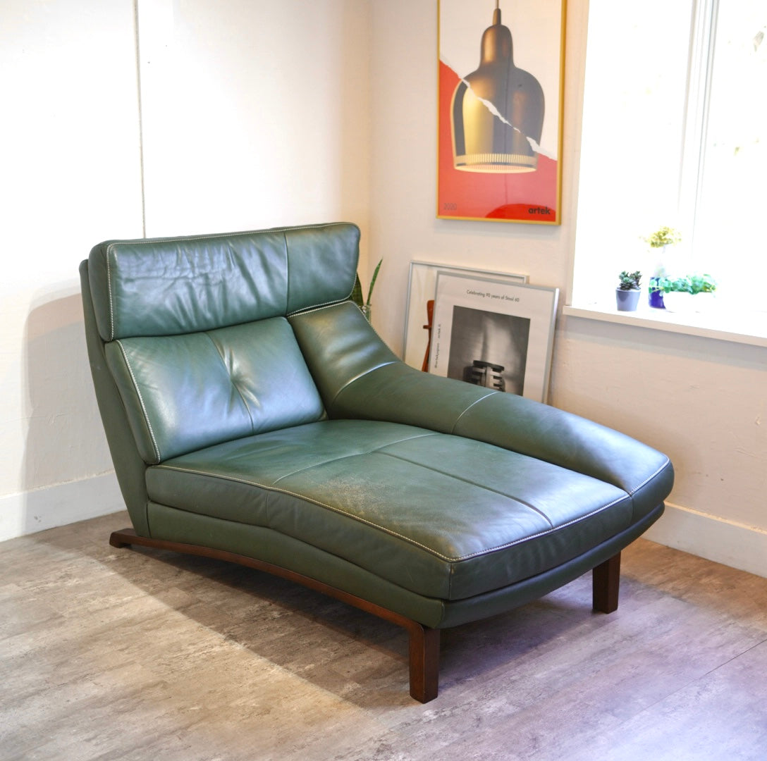 カリモク / karimoku ハイバック カウチソファ 本革 グリーン