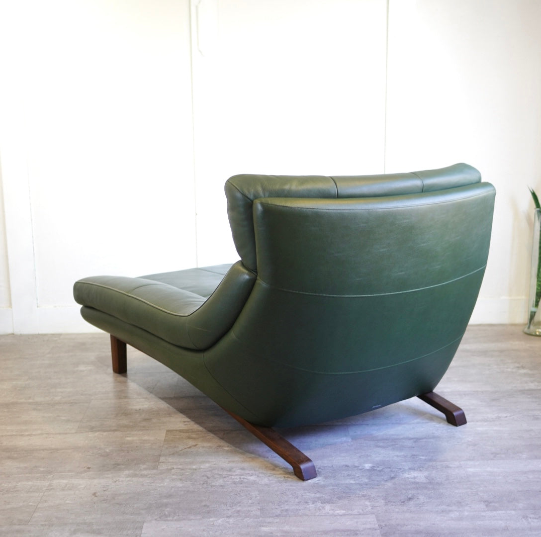 カリモク / karimoku ハイバック カウチソファ 本革 グリーン