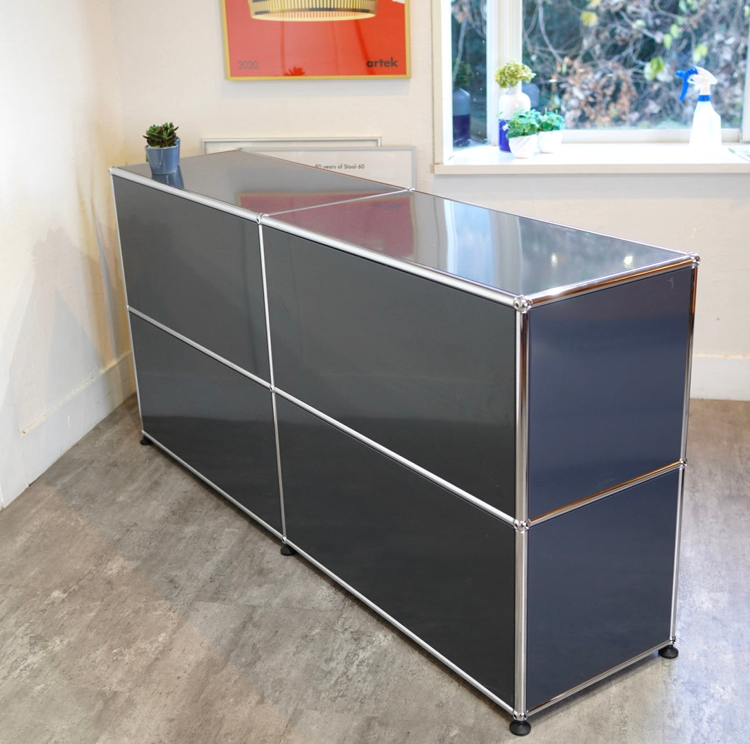 USMハラー / USM Haller モジュラーキャビネット 2列2段 ガラスドア