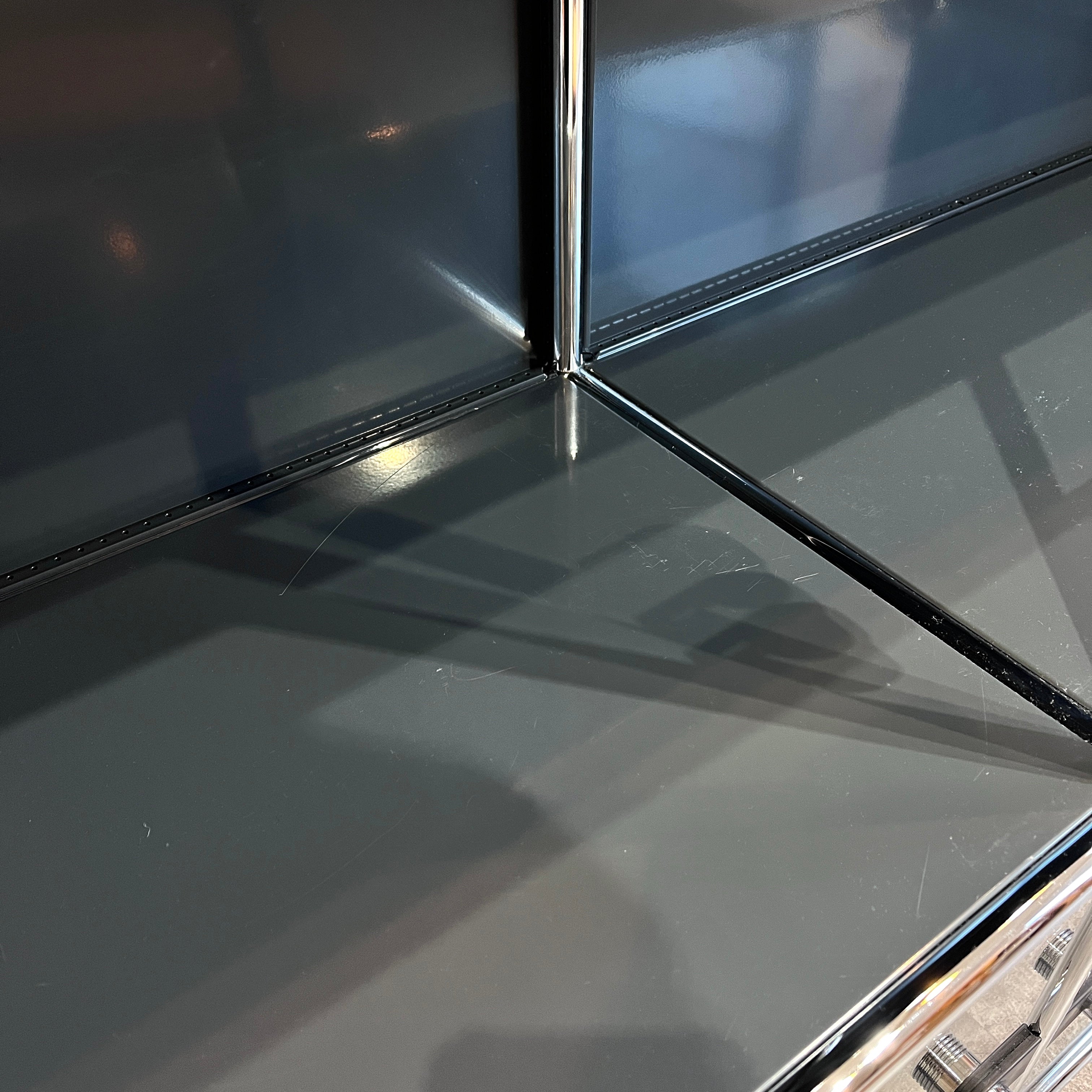 USMハラー / USM Haller モジュラーキャビネット 2列2段 ガラスドア サイドボード ネイビーグレー