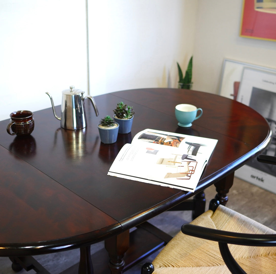 松本民芸家具 M型 楕円 バタフライテーブル 国産 ミズメサクラ