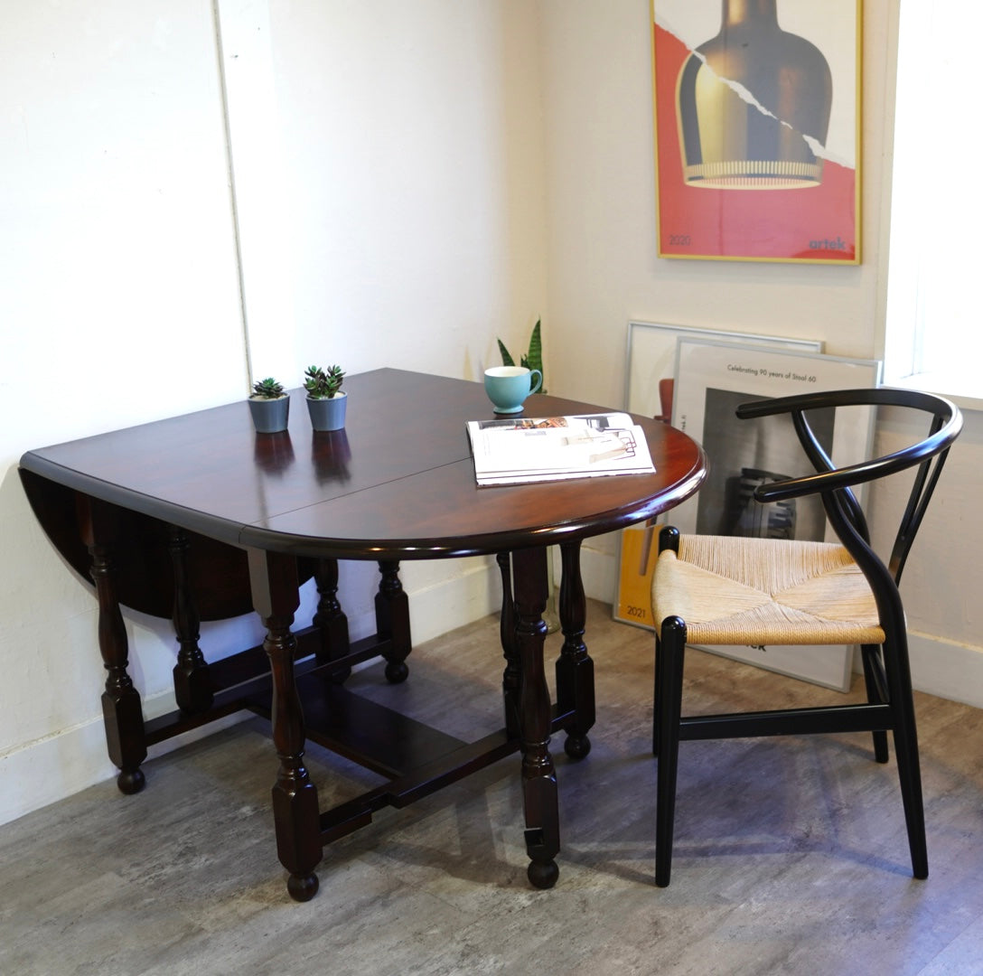 松本民芸家具 M型 楕円 バタフライテーブル 国産 ミズメサクラ