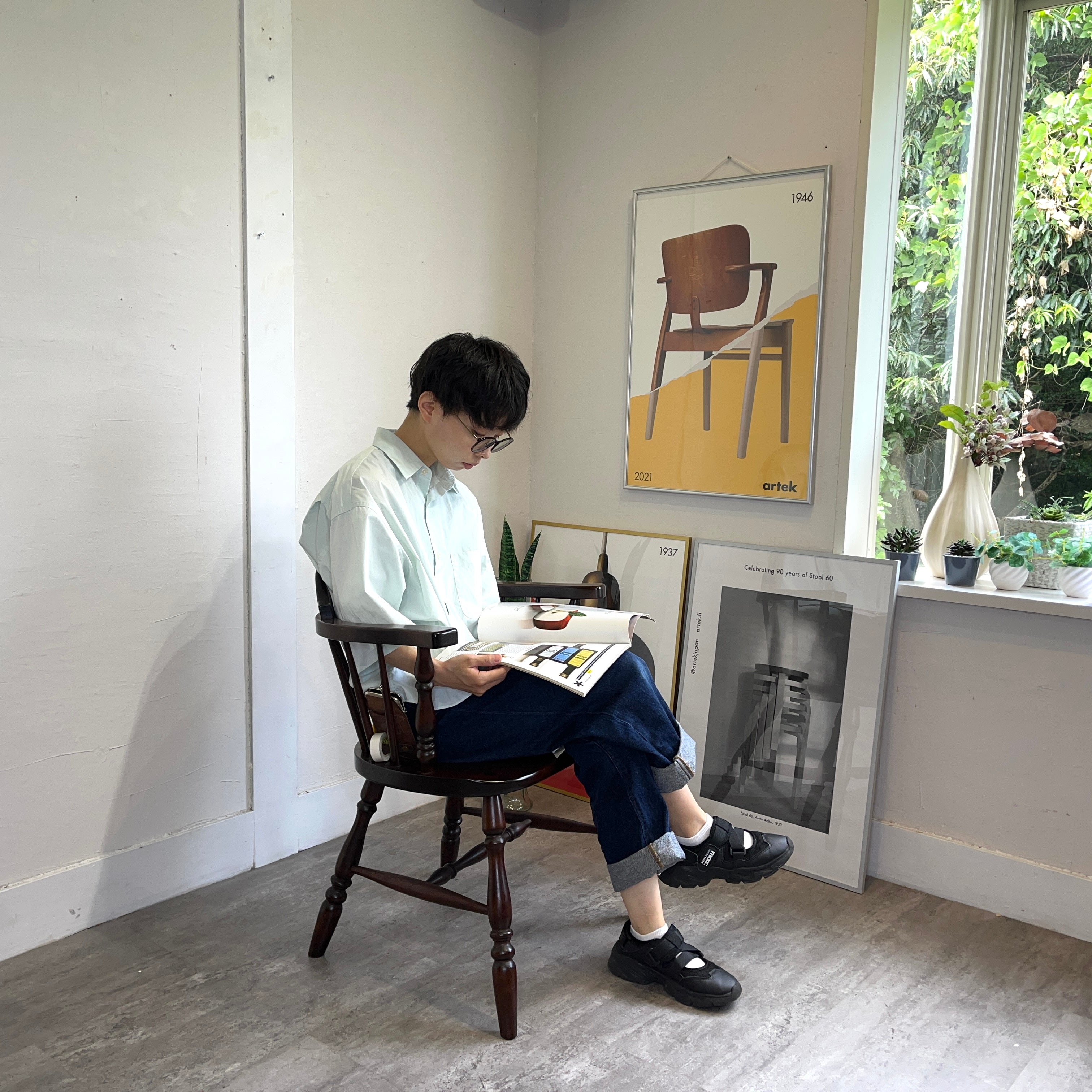 松本民芸家具 ♯91型 キャプテンチェア 中古 木 民藝 かっこいい 椅子