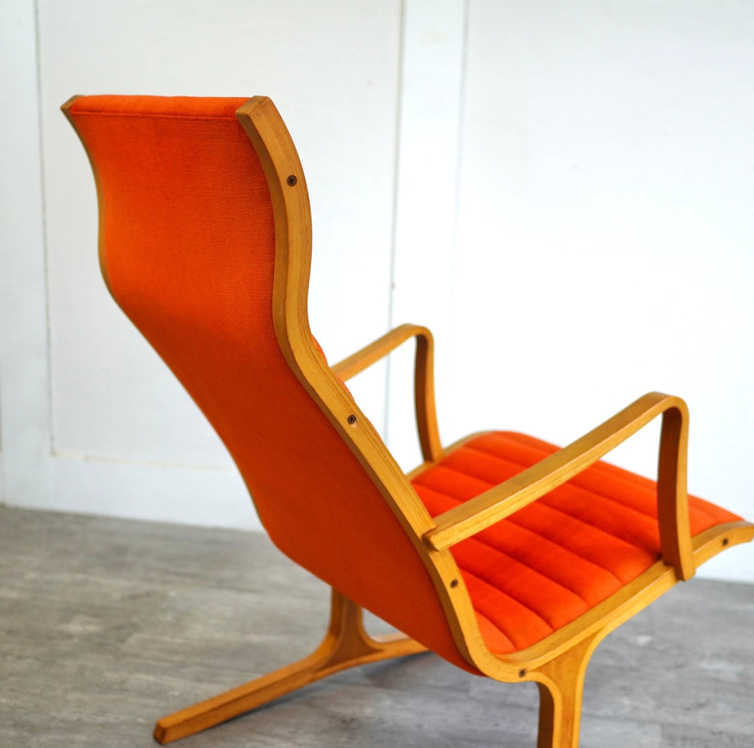 天童木工 ヘロン ハイバックチェア オレンジ ヴィンテージ 中古 名品
