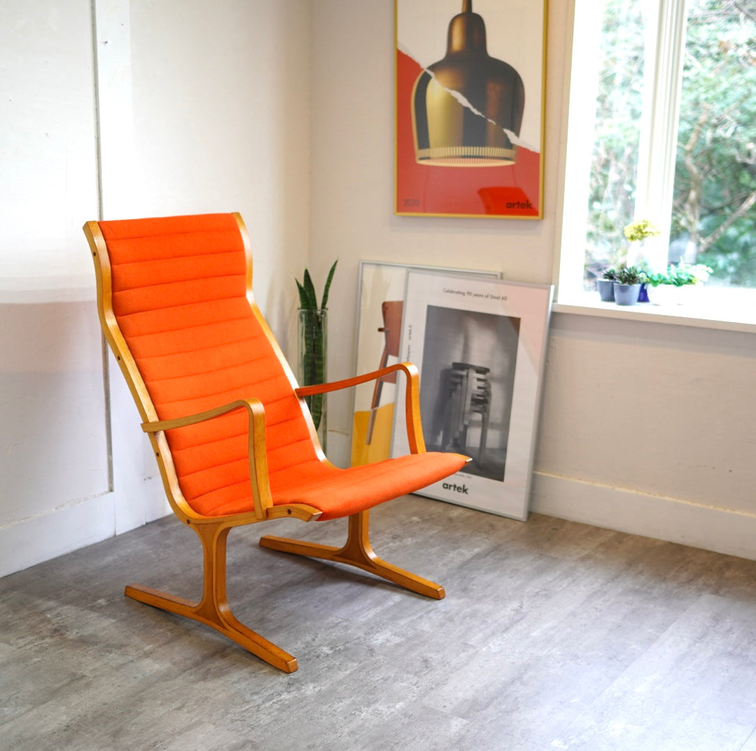 天童木工 ヘロン ハイバックチェア オレンジ ヴィンテージ