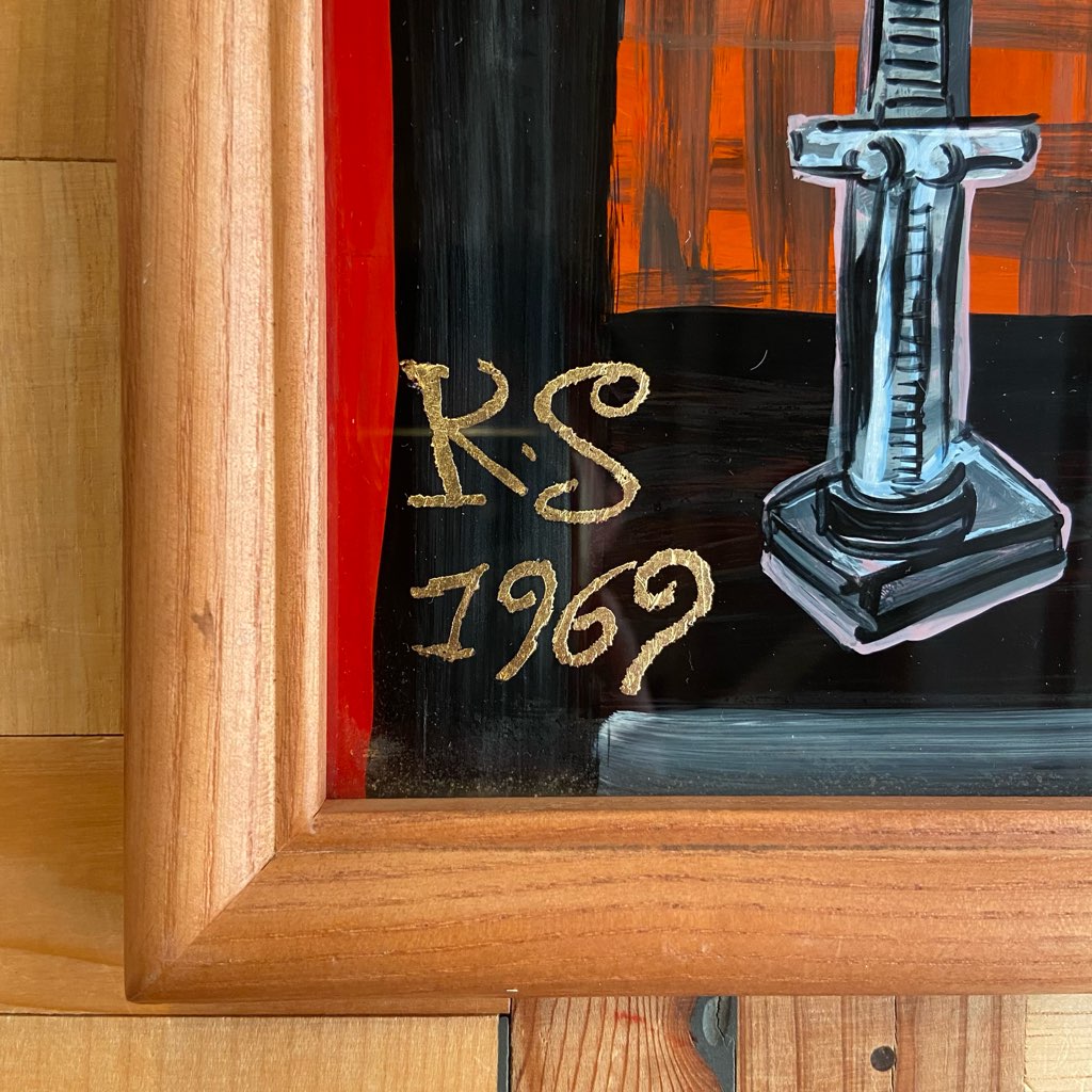 芹沢銈介  ガラス絵 「アフリカ人形」 1969年