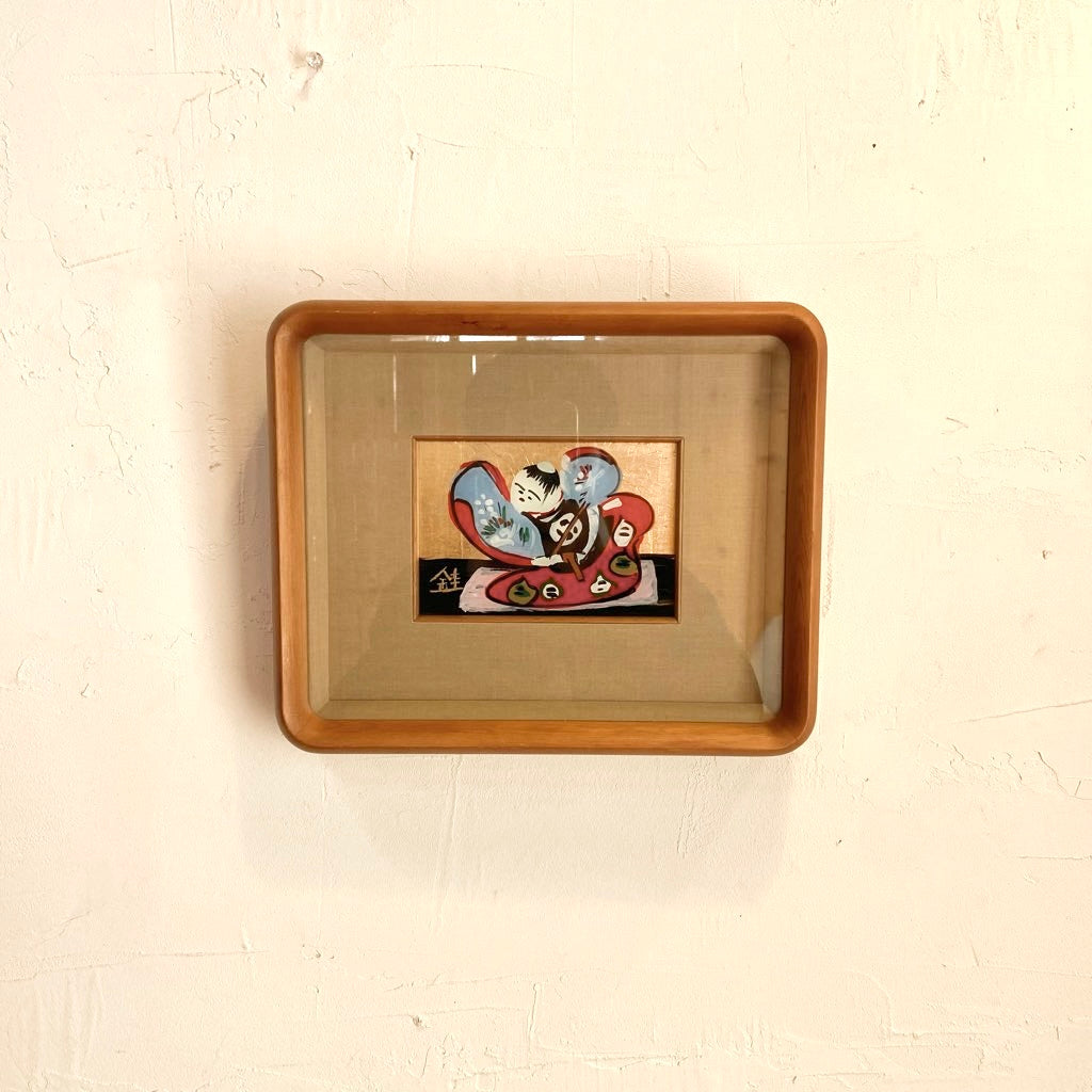 芹沢銈介  ガラス絵 「三春人形」1965年