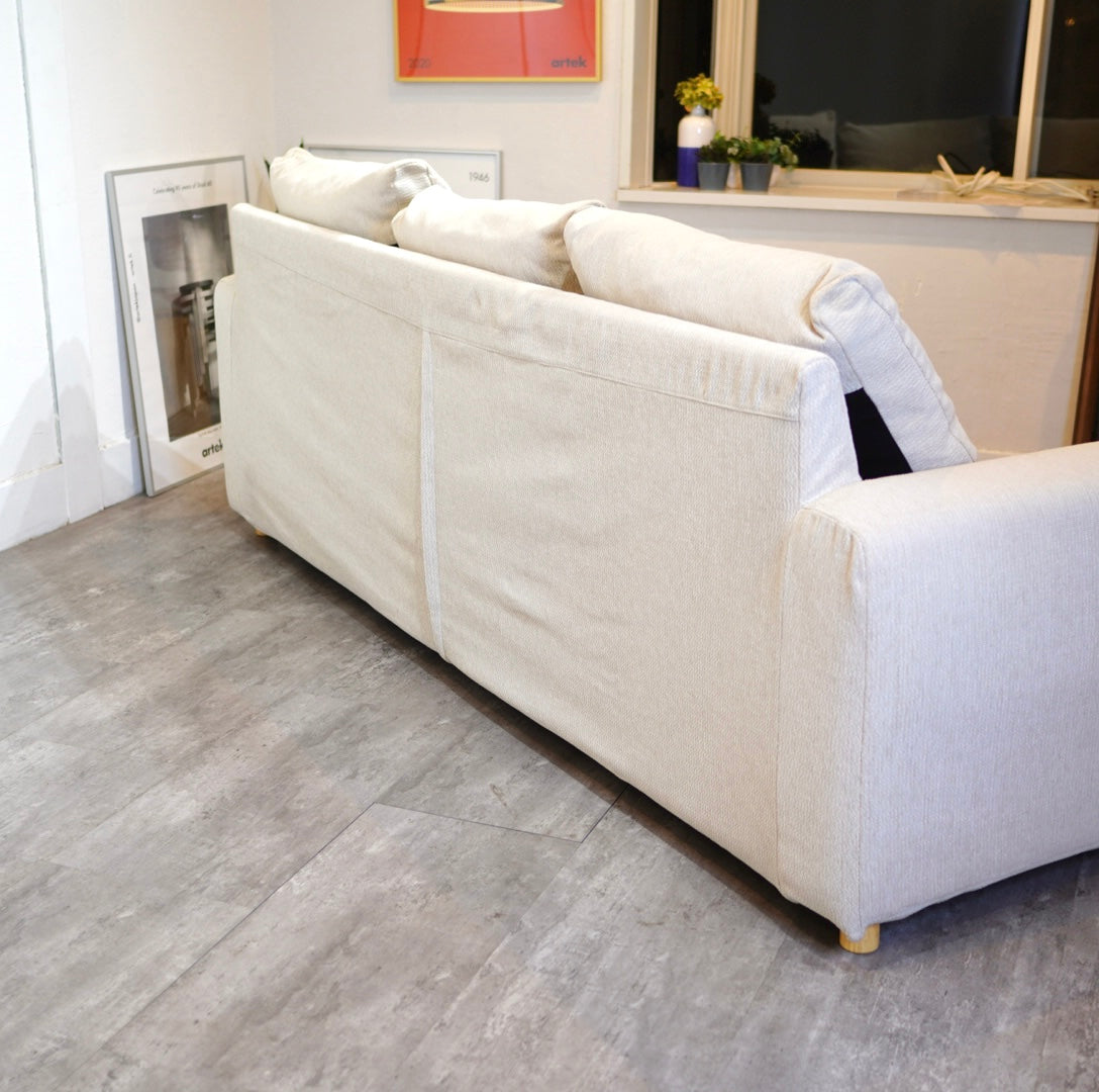 フランネルソファ / FLANNEL SOFA 3人掛けソファ 中古 ホワイト 白 大きい