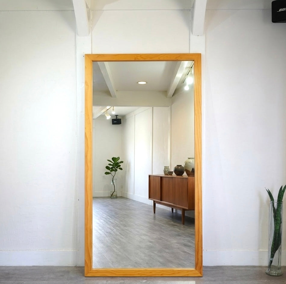 パイン材フレーム 大型ミラー 姿見