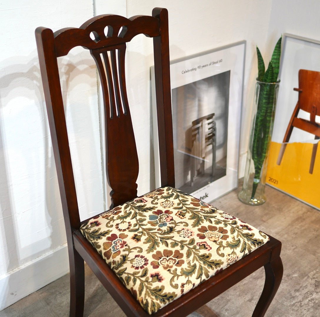 アンティーク ダイニングチェア 椅子 花柄