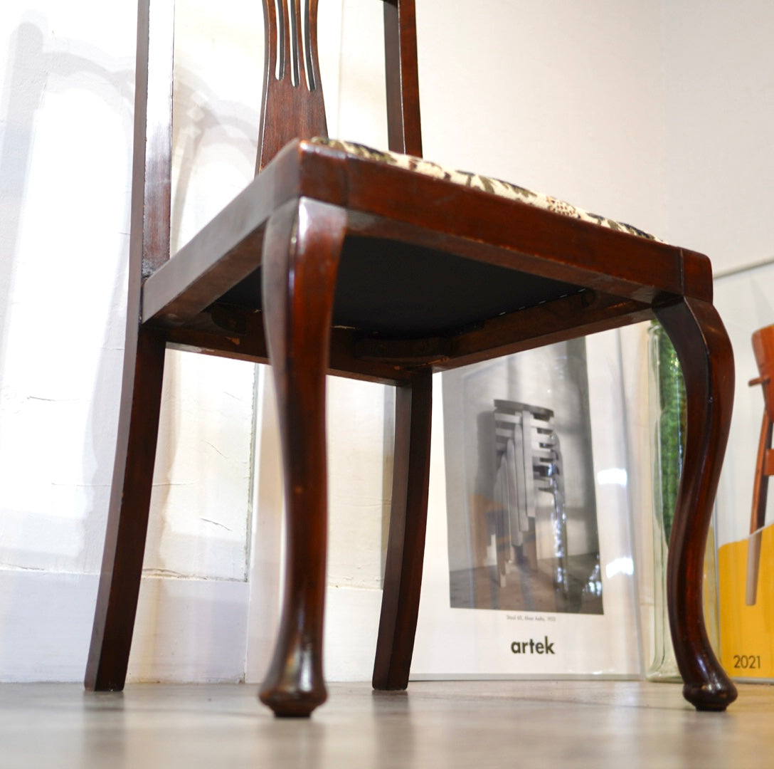 アンティーク ダイニングチェア 椅子 花柄