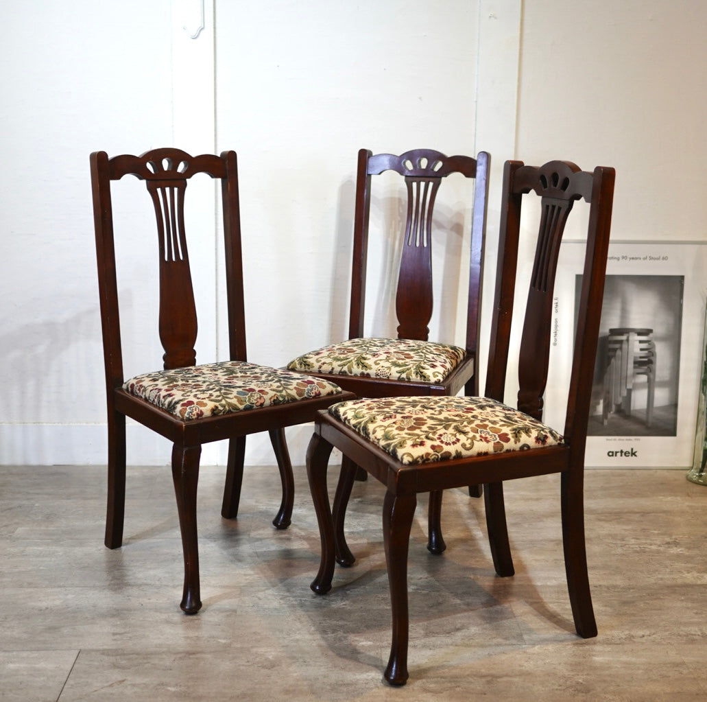 アンティーク ダイニングチェア 椅子 花柄