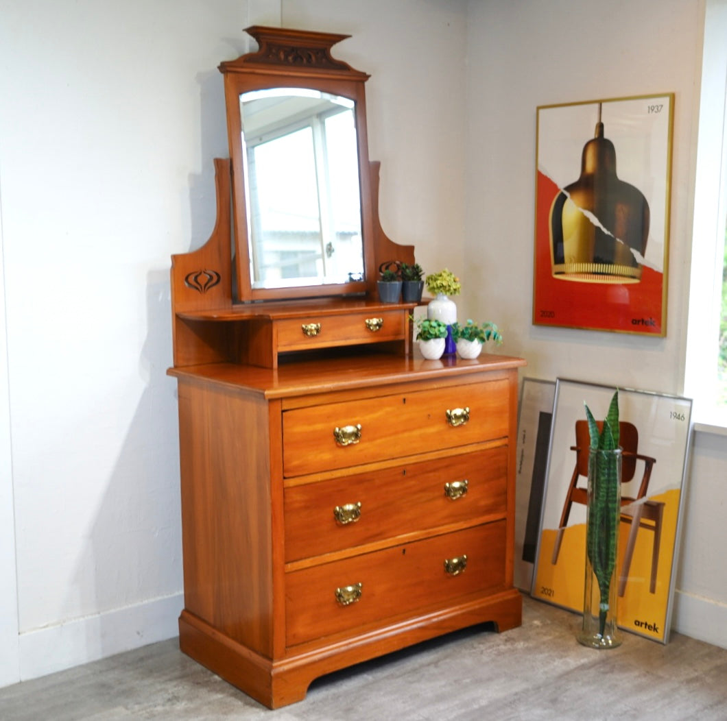 アンティーク ミラーチェスト