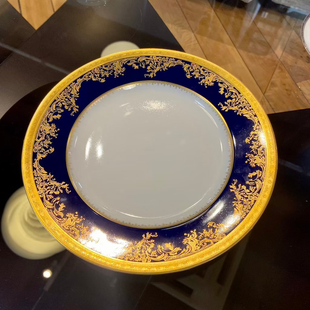 Haviland アビランド　ポンパドール　ブルーのプレート青と金の皿 セット アビランド / Haviland ポンパドール ブルードフルール プレート