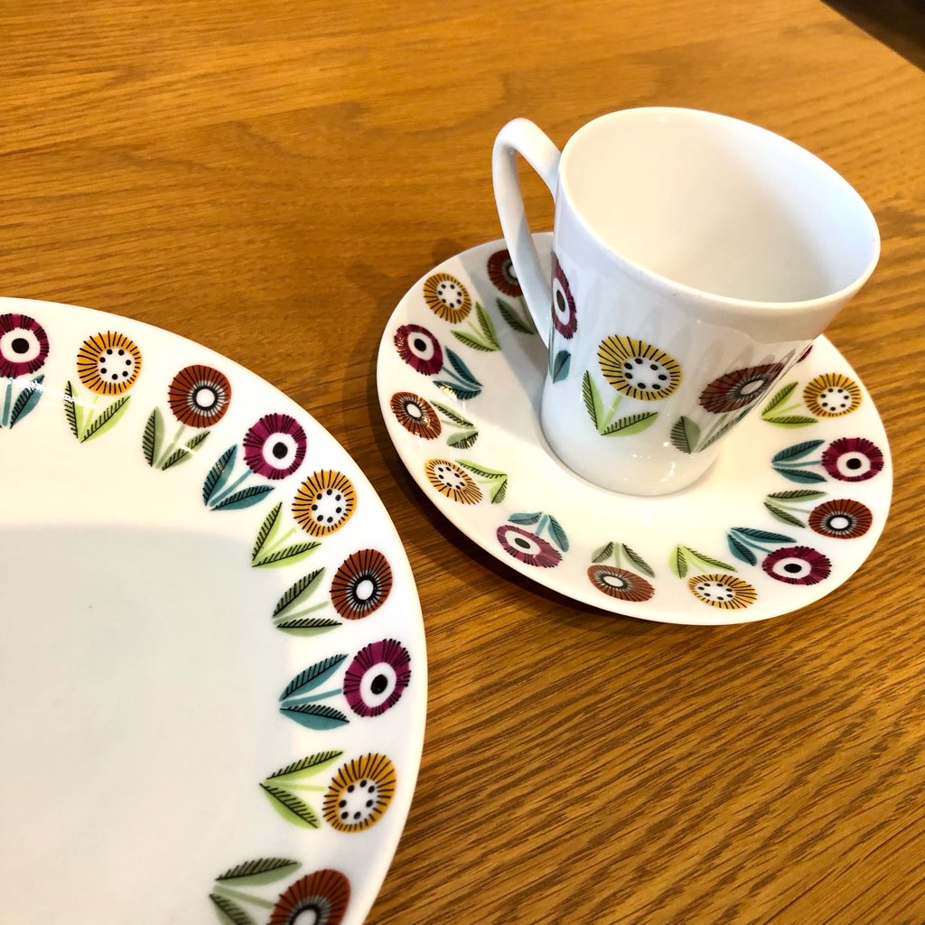 ウプサラエクビー / Uppsala Ekeby ベリス / Bellis カップ＆ソーサー&プレート スウェーデン ヴィンテージ