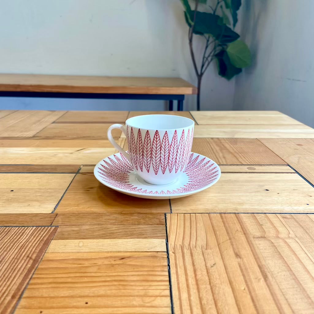 グスタフスベリ / Gusatavsberg サリックス / Salix シリーズ カップ＆ソーサー レッド ヴィンテージ リンドベリ