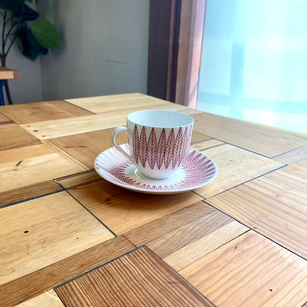 グスタフスベリ / Gusatavsberg サリックス / Salix シリーズ カップ＆ソーサー レッド ヴィンテージ リンドベリ