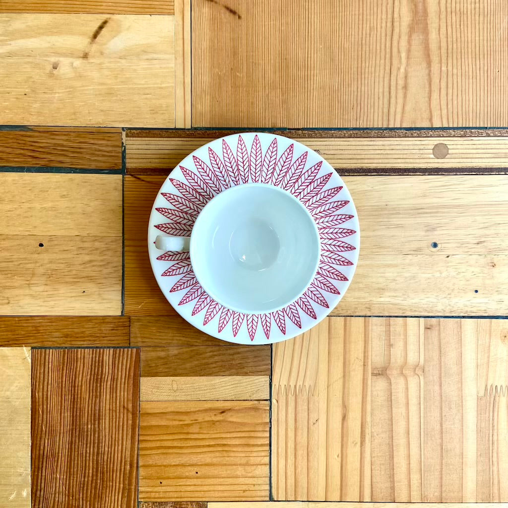 グスタフスベリ / Gusatavsberg サリックス / Salix シリーズ カップ＆ソーサー レッド ヴィンテージ リンドベリ