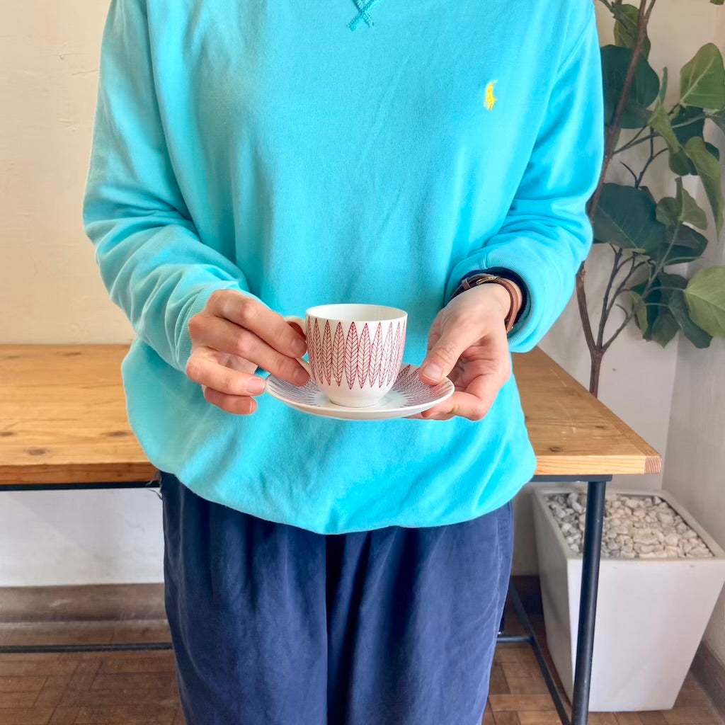 グスタフスベリ / Gusatavsberg サリックス / Salix シリーズ カップ＆ソーサー レッド ヴィンテージ リンドベリ