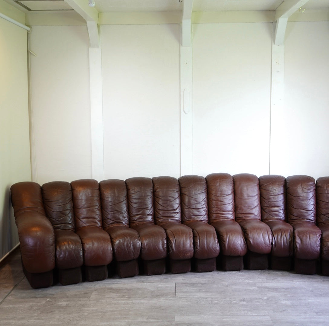 モビリア / mobilia デセデ スネークソファ 13連 本革 ヴィンテージ