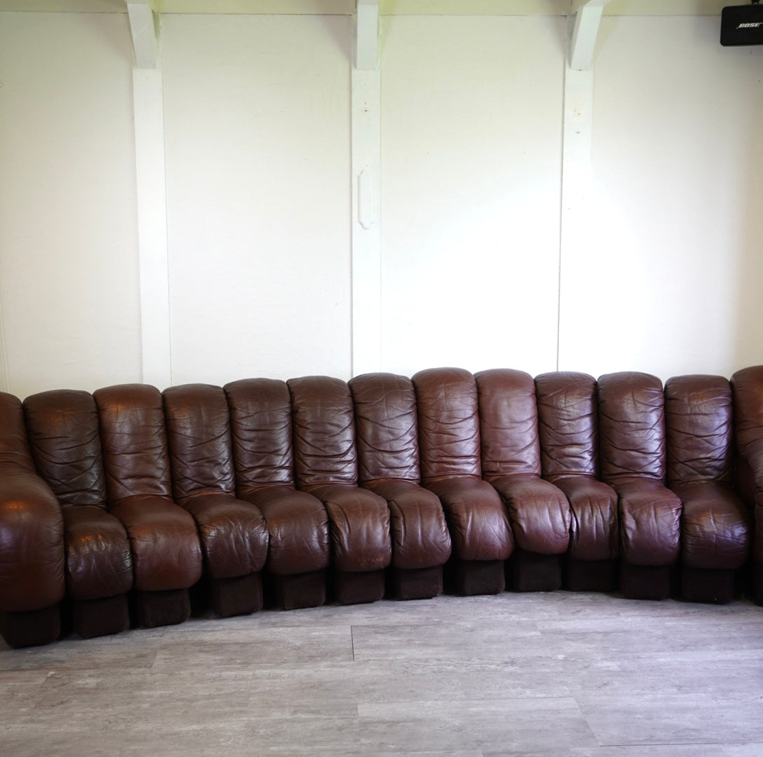 モビリア / mobilia デセデ スネークソファ 13連 本革 ヴィンテージ