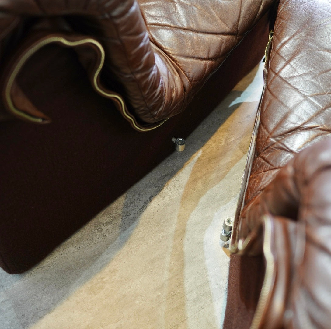 モビリア / mobilia デセデ スネークソファ 13連 本革 ヴィンテージ