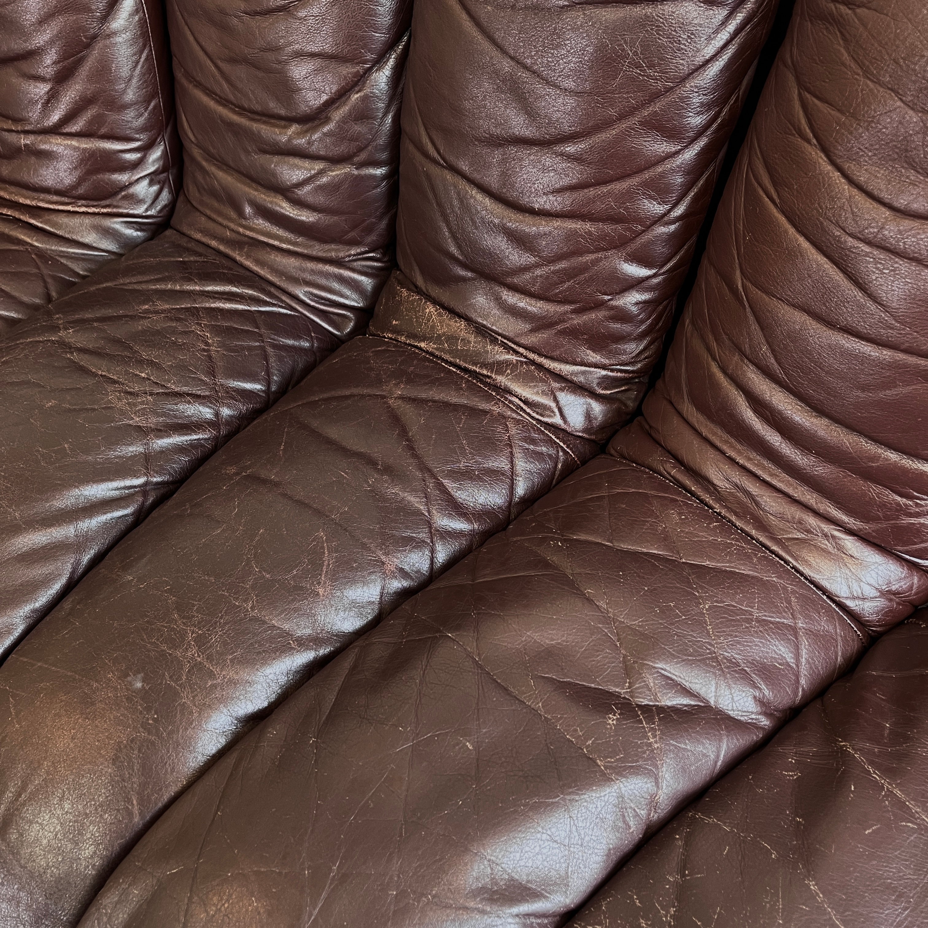 モビリア / mobilia デセデ スネークソファ 13連 本革 ヴィンテージ