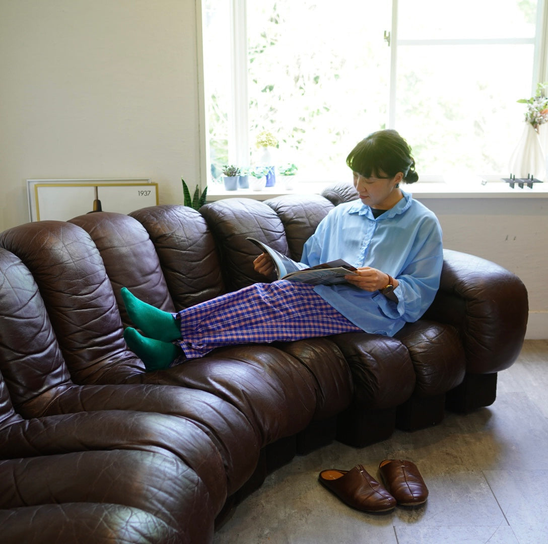 モビリア / mobilia デセデ スネークソファ 13連 本革 ヴィンテージ