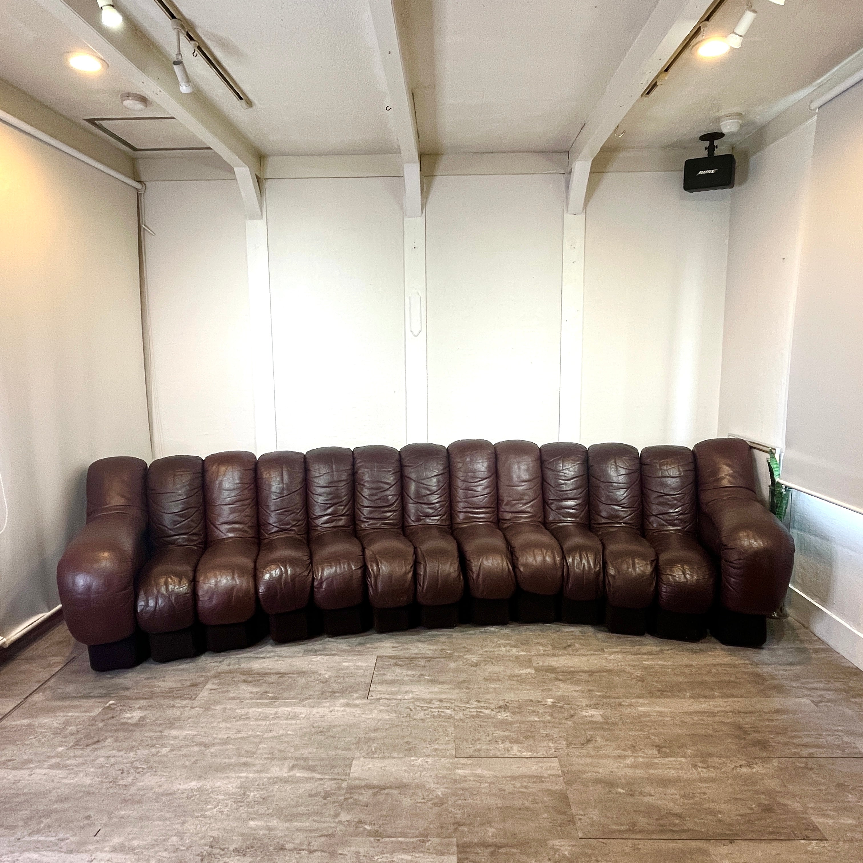 モビリア / mobilia デセデ スネークソファ 13連 本革 ヴィンテージ