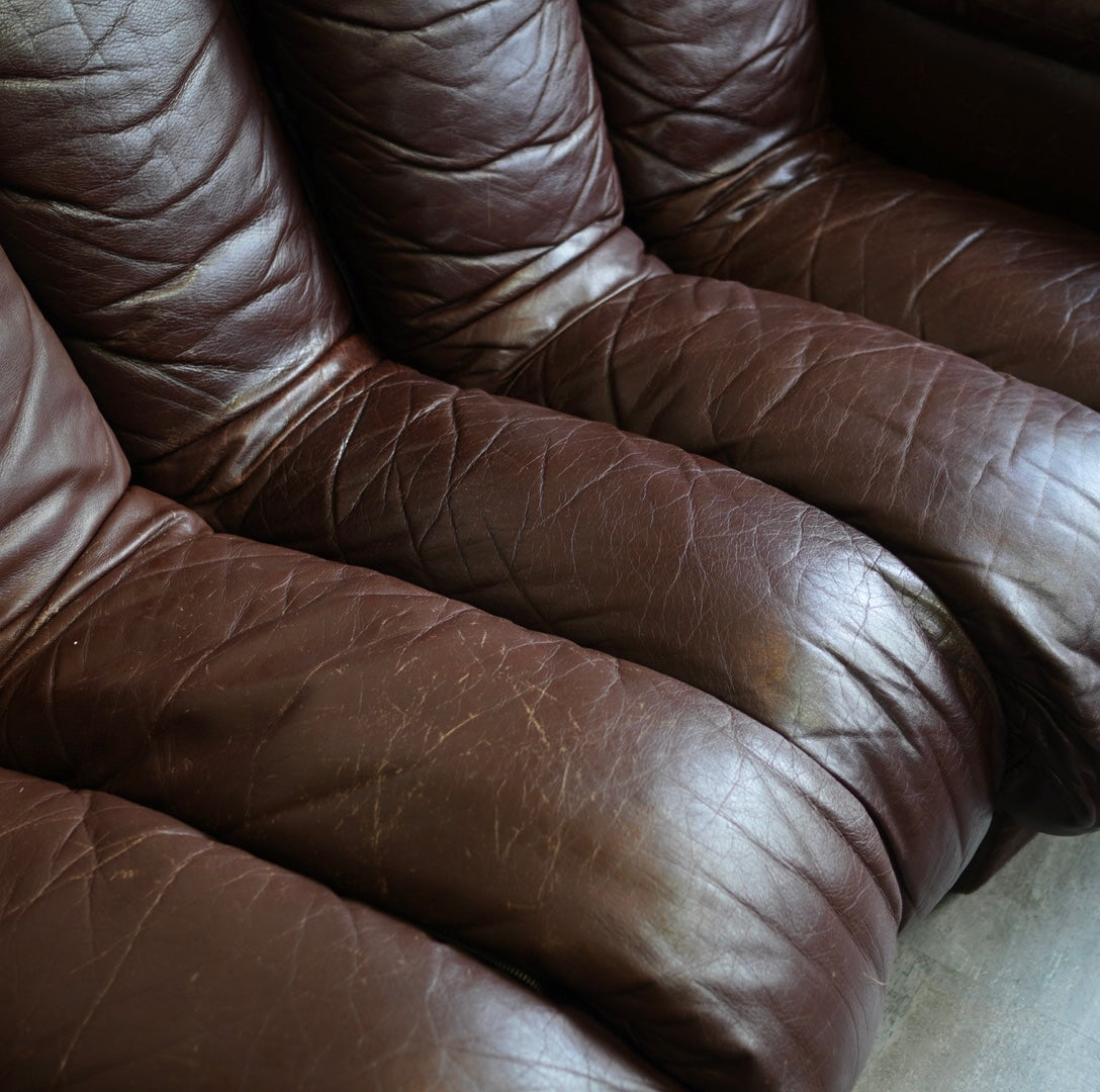モビリア / mobilia デセデ スネークソファ 13連 本革 ヴィンテージ
