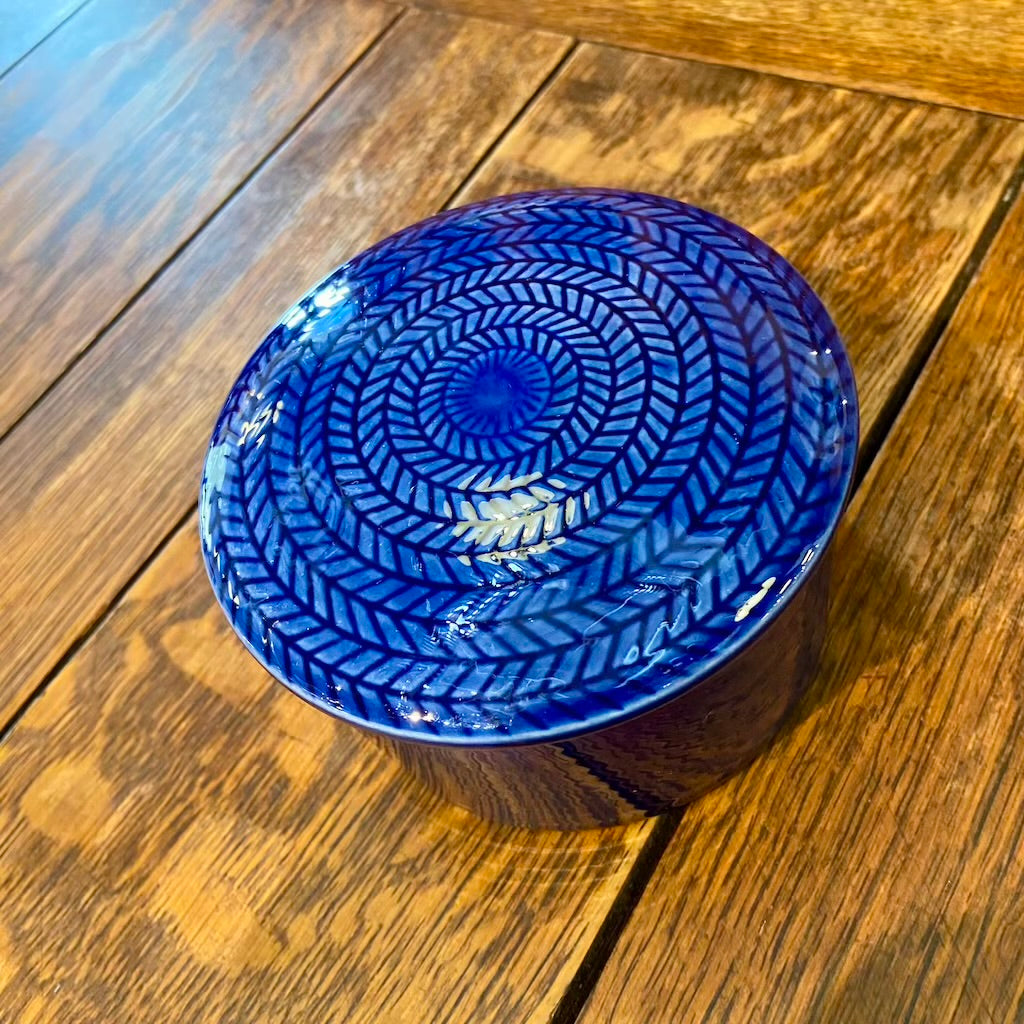 ロールストランド / Rorstrand  ブラエルド / Bla Eld蓋つきボウル 青 スウェーデン ヴィンテージ