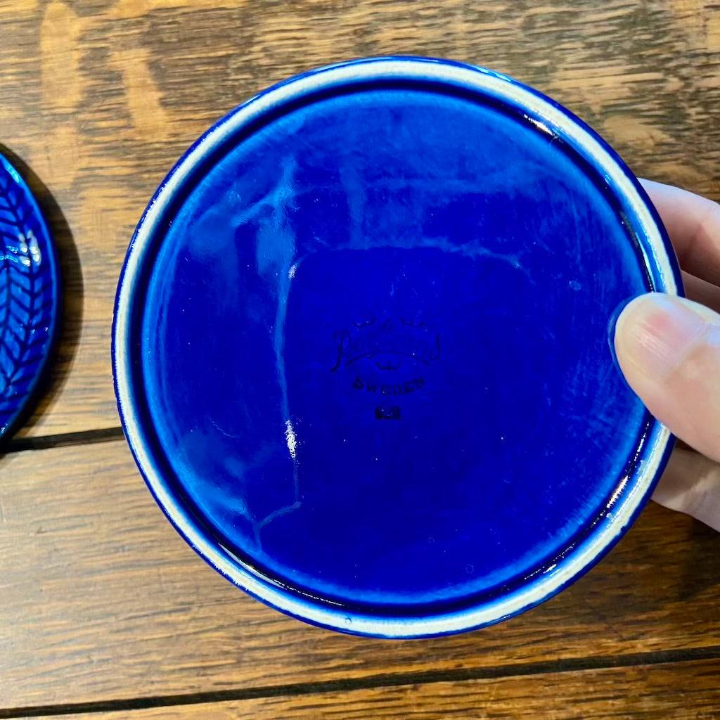 ロールストランド / Rorstrand  ブラエルド / Bla Eld蓋つきボウル 青 スウェーデン ヴィンテージ