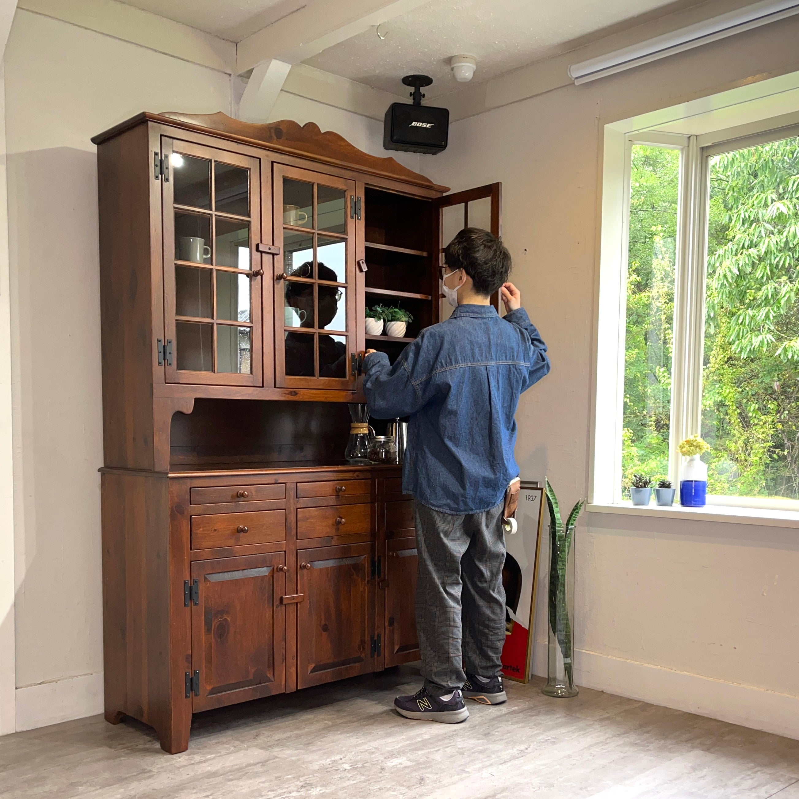 アンファン / Enfant パイン材カップボード 食器棚