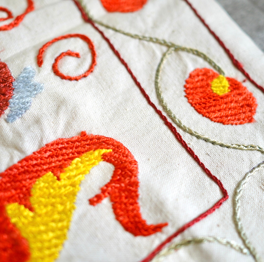 スザンニ刺繍 クッションカバー 40×45