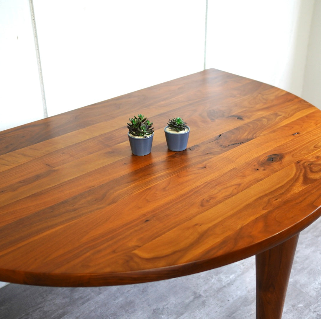 飛騨産業 / HIDA 森のことばWalnut 半円形テーブル ダイニング ウォールナット無垢材 SW390WP