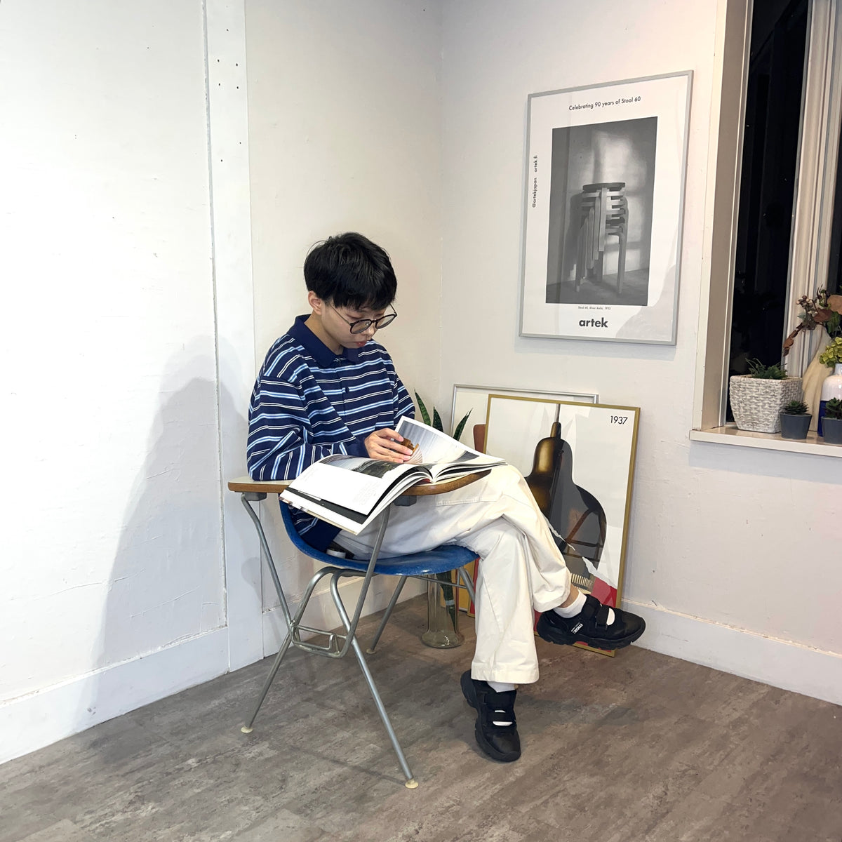 ハーマンミラー / Herman Miller サイドシェルチェア FRP テーブル付 イームズ ヴィンテージ