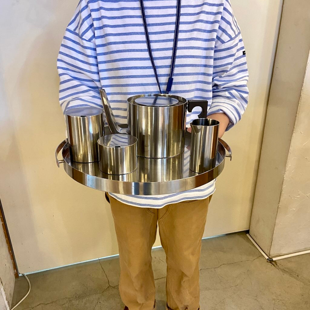 ステルトン / Stelton シリンダーライン AJ ティーポット＆トレイ 5点セット アルネ・ヤコブセン